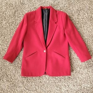 Pioneer Wear | Vintage Red Wool Single Button Blazer Festive Holiday Winter